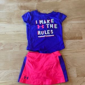 18 month under armour skort and tshirt